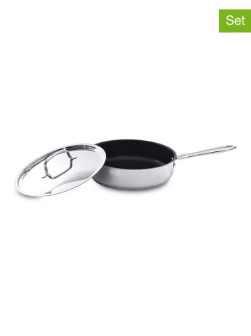 BergHOFF 2-delige set: pan met deksel zilverkleurig - Ø 28cm