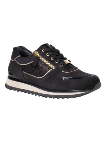 HASSIA Leder-Sneakers "Porto" in Schwarz/ Gold
