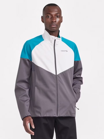 Craft Trainingsjacke "Glide Block" in Grau/ Türkis