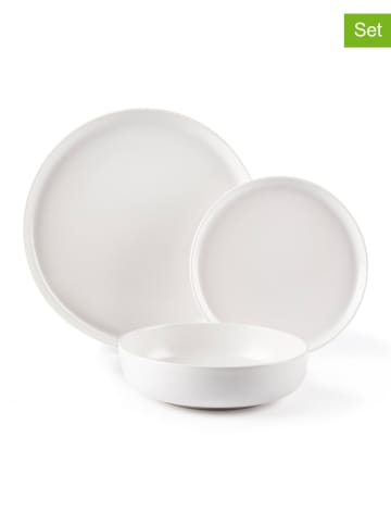 Trendy Kitchen by EXCÉLSA 12-częściowy zestaw talerzy "Nordic" w kolorze białym