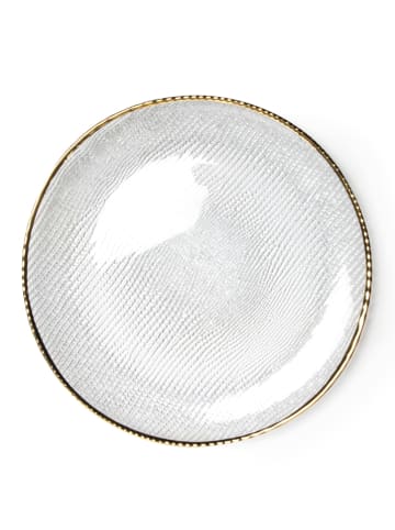 Trendy Kitchen by EXCÉLSA Servierteller "Gold" in Transparent/ Gold - Ø 33,5 cm