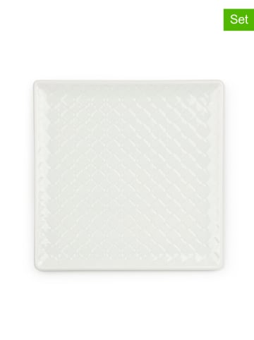 Trendy Kitchen by EXCÉLSA 6er-Set: Servierplatten "Antalya" in Weiß - (L)20,5 x (B)20,5 cm