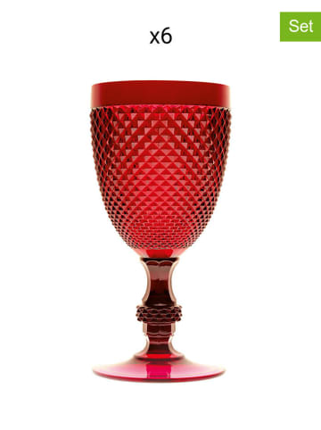 Trendy Kitchen by EXCÉLSA 6er-Set: Weingläser "Diamond" in Rot - 390 ml
