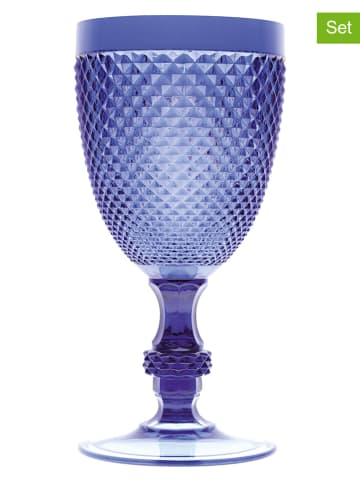 Trendy Kitchen by EXCÉLSA 6-delige set: glazen "Diamond" blauw - 390 ml