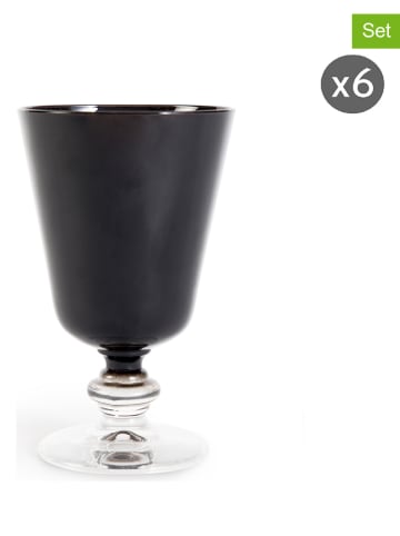 Trendy Kitchen by EXCÉLSA 6-delige set: glazen "Noble" zwart - 280 ml