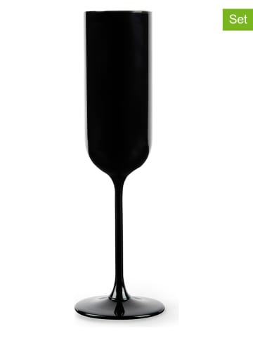 Trendy Kitchen by EXCÉLSA 6er-Set: Sektgläser "Nordic" in Schwarz - 210 ml
