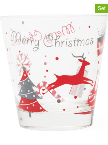 Trendy Kitchen by EXCÉLSA 6-delige set: glazen "Christmas" rood - 250 ml