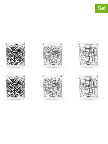 Trendy Kitchen by EXCÉLSA 6-delige set: glazen "Magic Black" zwart - 260 ml