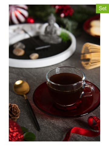 Trendy Kitchen by EXCÉLSA Filiżanki (6 szt.) w kolorze czerwonym do kawy - 90 ml