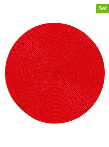 Trendy Kitchen by EXCÉLSA Podkładki stołowe (6 szt.) "Round" w kolorze czerwonym - Ø 36 cm