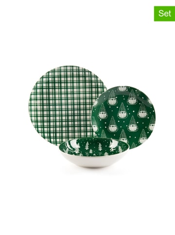 Trendy Kitchen by EXCÉLSA 18tlg. Tafelservice "Green Winter" in Grün