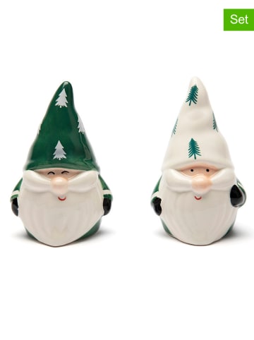 Trendy Kitchen by EXCÉLSA 2tlg. Set: Salz- und Pfefferstreuer "Green Winter" in Grün/ Weiß