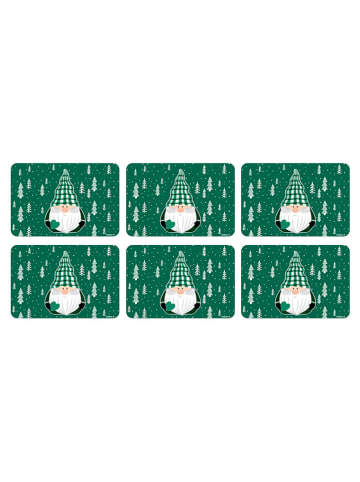 Trendy Kitchen by EXCÉLSA 6er-Set: Tischsets "Green Winter" in Grün/ Weiß - (L)43,5 x (B)29 cm