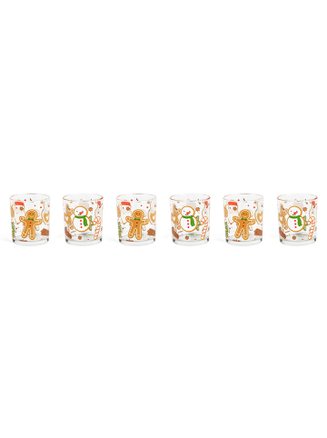 Trendy Kitchen by EXCÉLSA 6-delige set: glazen "Wonderful Ginger" lichtbruin/rood - 250 ml