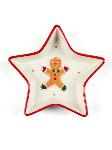 Trendy Kitchen by EXCÉLSA Serveerschaal "Wonderful Ginder" wit/rood - (L)17,5 x (B)17,5 cm