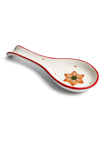 Trendy Kitchen by EXCÉLSA Podstawka "Wonderful Ginger" w kolorze biało-czerwonym pod łyżkę - 26 x 3 cm