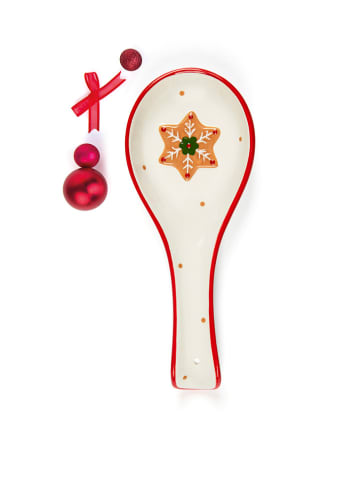 Trendy Kitchen by EXCÉLSA Podstawka "Wonderful Ginger" w kolorze biało-czerwonym pod łyżkę - 26 x 3 cm