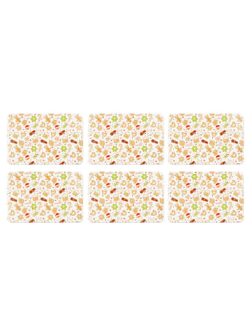 Trendy Kitchen by EXCÉLSA 6-delige set: placemats "Wonderful Ginger" lichtbruin - (L)43,5 x (B)29 cm