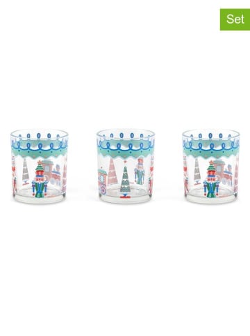 Trendy Kitchen by EXCÉLSA 3-delige set: glazen ''Xmas Sweet Pastels" meerkleurig - 250 ml