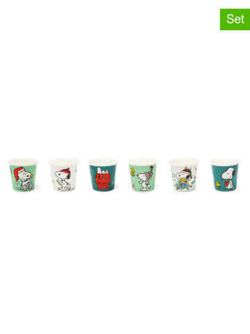 Trendy Kitchen by EXCÉLSA Kubki (6 szt.) w kolorze biało-zielonym do kawy - 90 ml