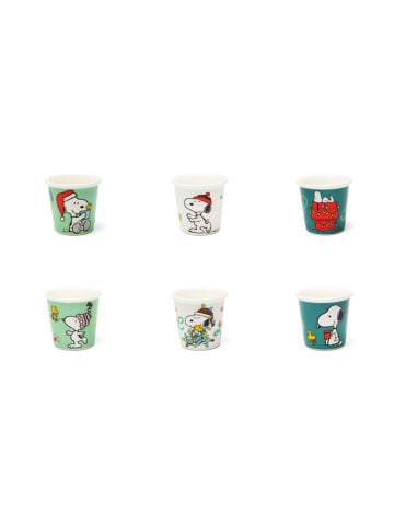 Trendy Kitchen by EXCÉLSA Kubki (6 szt.) w kolorze biało-zielonym do kawy - 90 ml