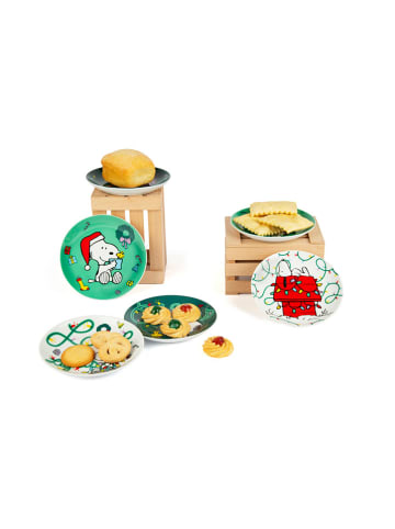 Trendy Kitchen by EXCÉLSA 6-delige set: voorgerechtborden "Peanuts Shiny & Bright" wit/groen - Ø 15 cm