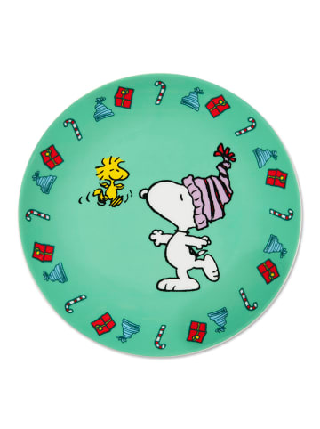 Trendy Kitchen by EXCÉLSA 6-delige set: dessertborden "Peanuts Shiny & Bright" wit/groen - Ø 20,5 cm