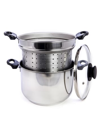 Trendy Kitchen by EXCÉLSA 3-delige pastapanset "Cottura Eco" zilverkleurig/zwart