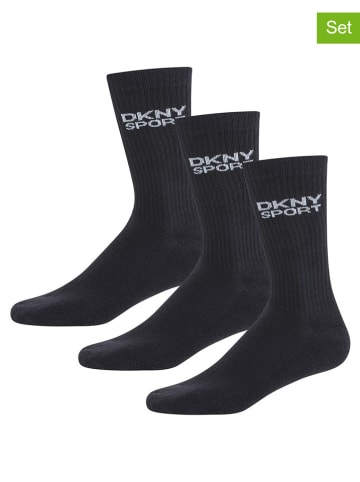 DKNY Skarpety (3 pary) w kolorze czarnym