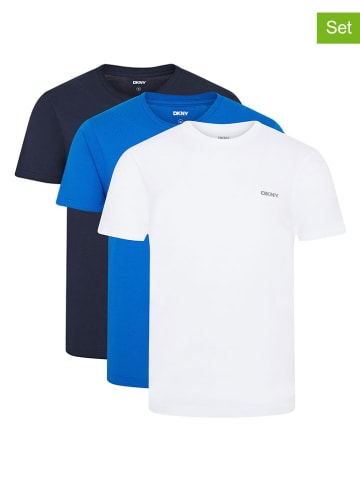 DKNY 3er-Set: Shirts in Weiß/ Dunkelblau/ Blau