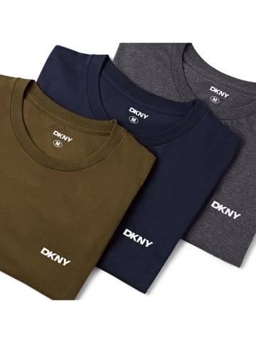 DKNY 3er-Set: Shirts in Dunkelblau/ Grau