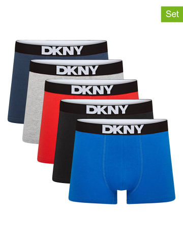 DKNY 5er-Set: Boxershorts in Blau/ Grau/ Rot