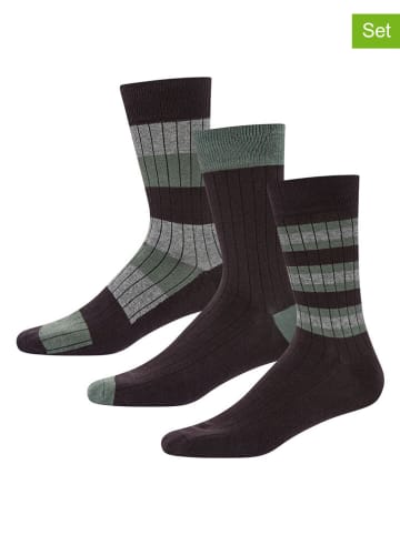 DKNY Skarpety (3 pary) w kolorze zielono-szarym