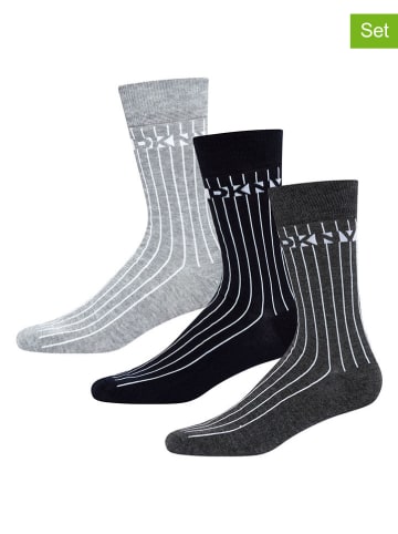 DKNY Skarpety (3 pary) w kolorze czarno-szarym