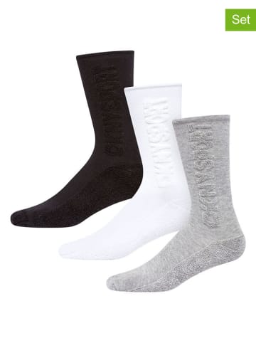 DKNY Skarpety (3 pary) w kolorze biało-czarno-szarym