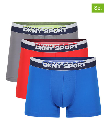 DKNY 3er-Set: Boxershorts in Blau/ Rot/ Grau