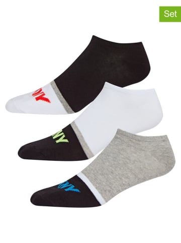 DKNY 3er-Set: Socken in Weiß/ Schwarz/ Grau