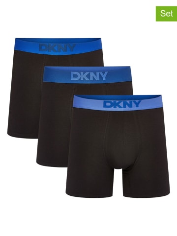 DKNY Bokserki (3 pary) w kolorze czarno-niebieskim