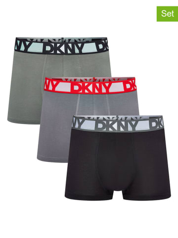 DKNY Bokserki (3 pary) w kolorze szaro-czarnym