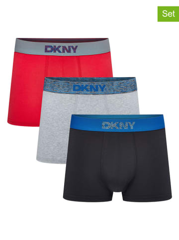 DKNY Bokserki (3 pary) w kolorze czarno-czerwono-szarym