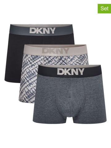 DKNY Bokserki (3 pary) w kolorze szaro-beżowo-czarnym