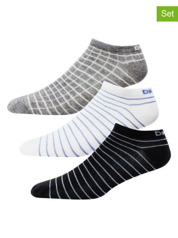 DKNY Skarpety (3 pary) w kolorze szaro-biało-czarnym