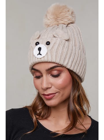 Soft Cashmere Czapka w kolorze beżowym