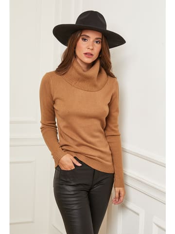 Soft Cashmere Rollkragenpullover in Camel
