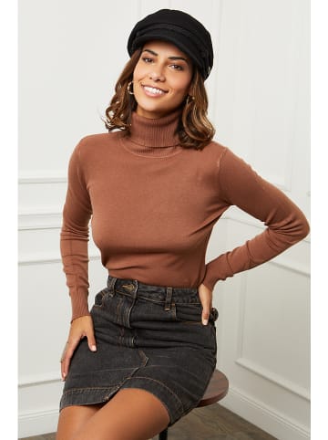 Soft Cashmere Rollkragenpullover in Camel