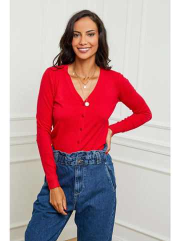 Soft Cashmere Cardigan in Rot