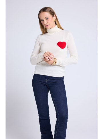 Maison Héritage Cashmere Kaschmir-Rollkragenpullover in Creme
