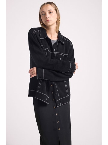 Maison Héritage Cashmere Kaszmirowa kurtka koszulowa w kolorze czarnym