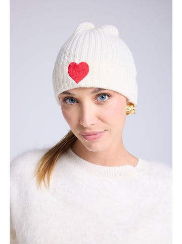 Maison Héritage Cashmere Kaschmir-Mütze in Weiß