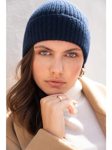 Maison Héritage Cashmere Kaschmir-Mütze in Dunkelblau